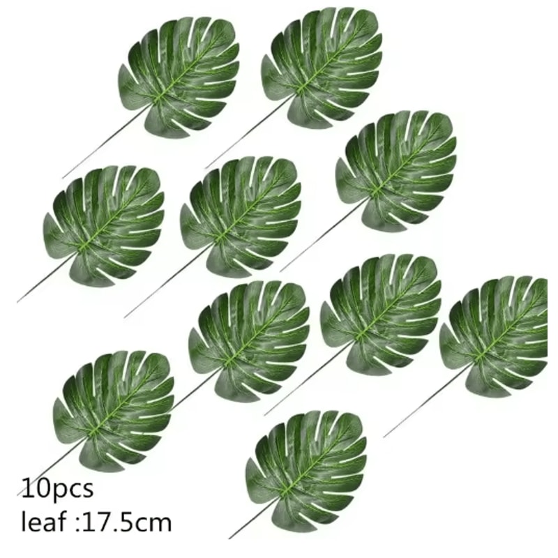 Artificial Palm Leaves Gold Green Turtle Leaf Decor For Wedding Home Styling 14