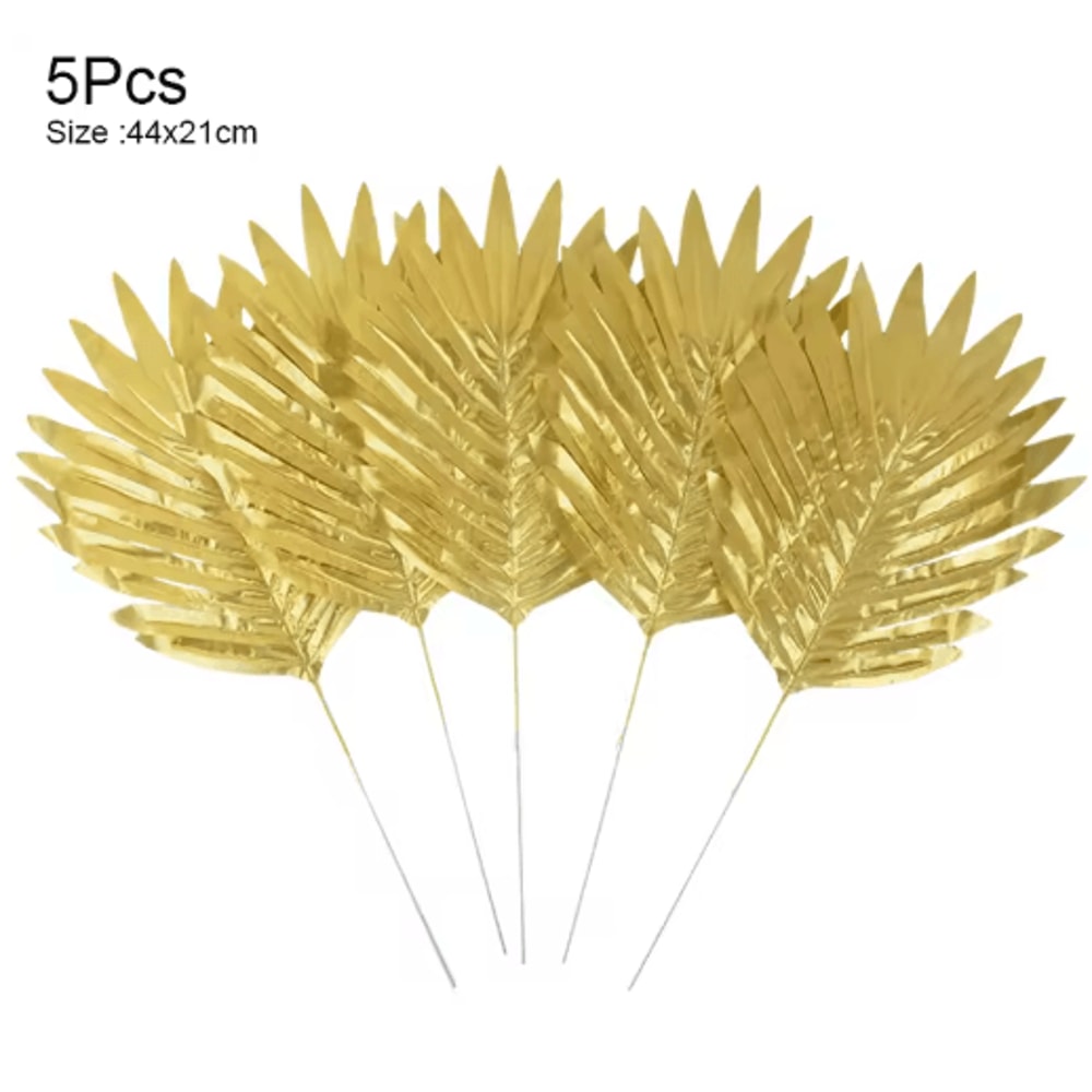 Artificial Palm Leaves Gold Green Turtle Leaf Decor For Wedding Home Styling 6