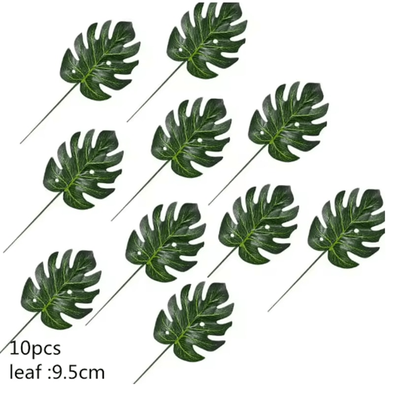 Artificial Palm Leaves Gold Green Turtle Leaf Decor For Wedding Home Styling 15