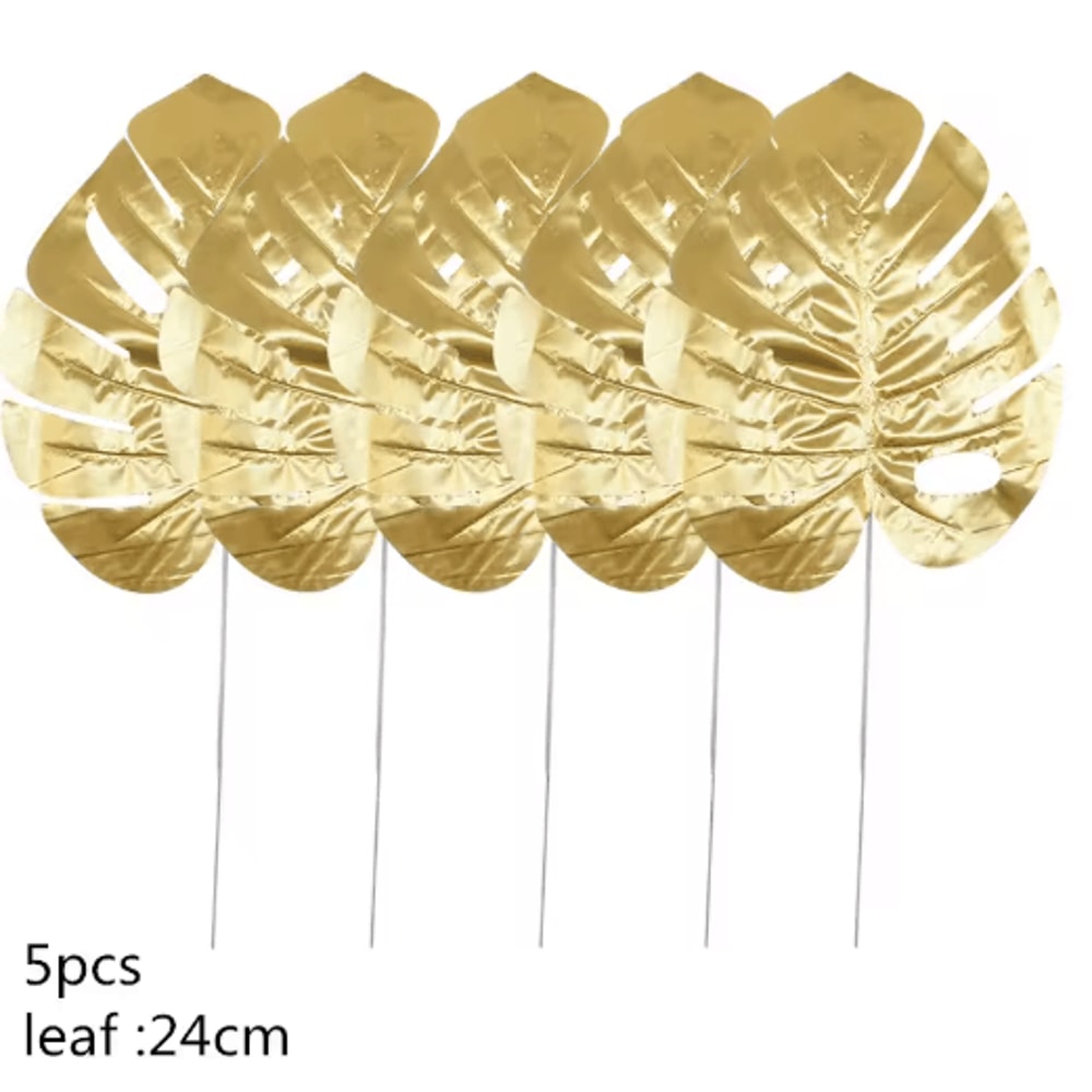 Artificial Palm Leaves Gold Green Turtle Leaf Decor For Wedding Home Styling 16