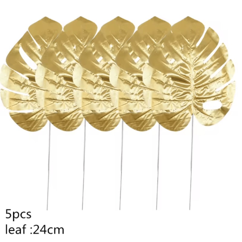 Artificial Palm Leaves Gold Green Turtle Leaf Decor For Wedding Home Styling 16