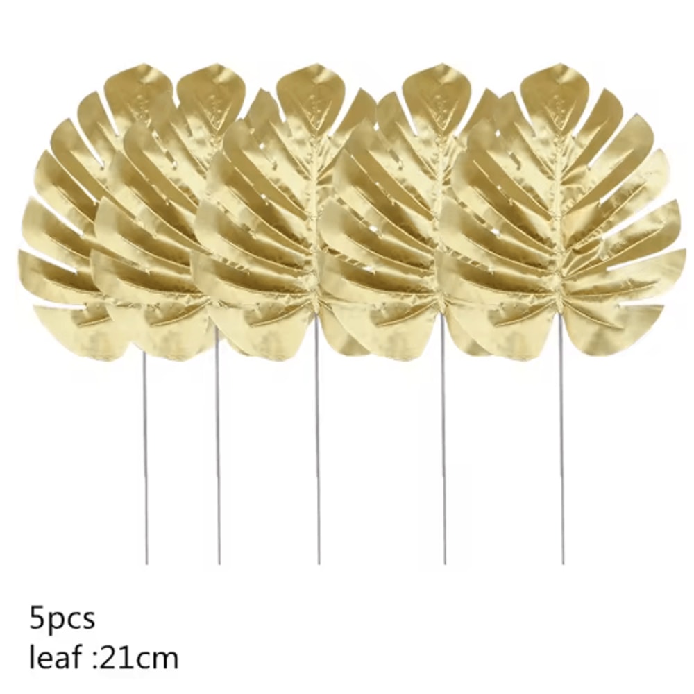 Artificial Palm Leaves Gold Green Turtle Leaf Decor For Wedding Home Styling 17