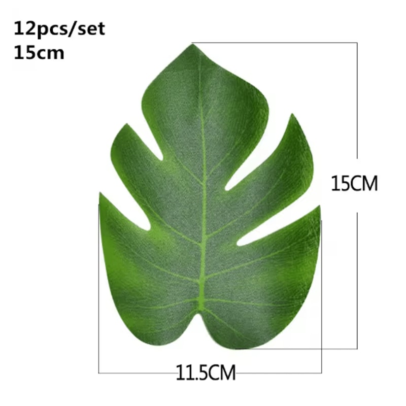 Artificial Palm Leaves Gold Green Turtle Leaf Decor For Wedding Home Styling 19