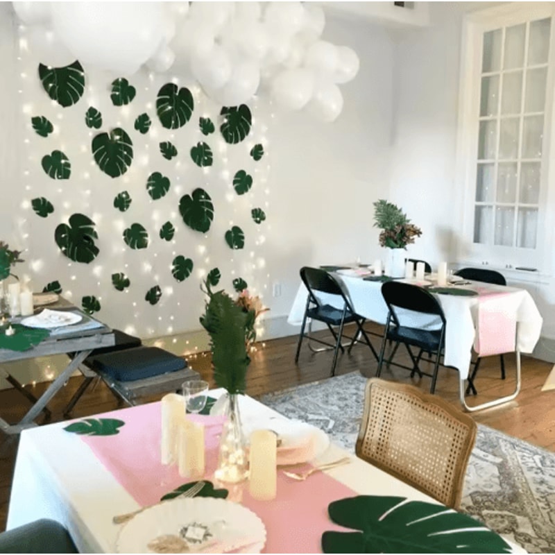 Artificial Palm Leaves Gold Green Turtle Leaf Decor For Wedding Home Styling 22