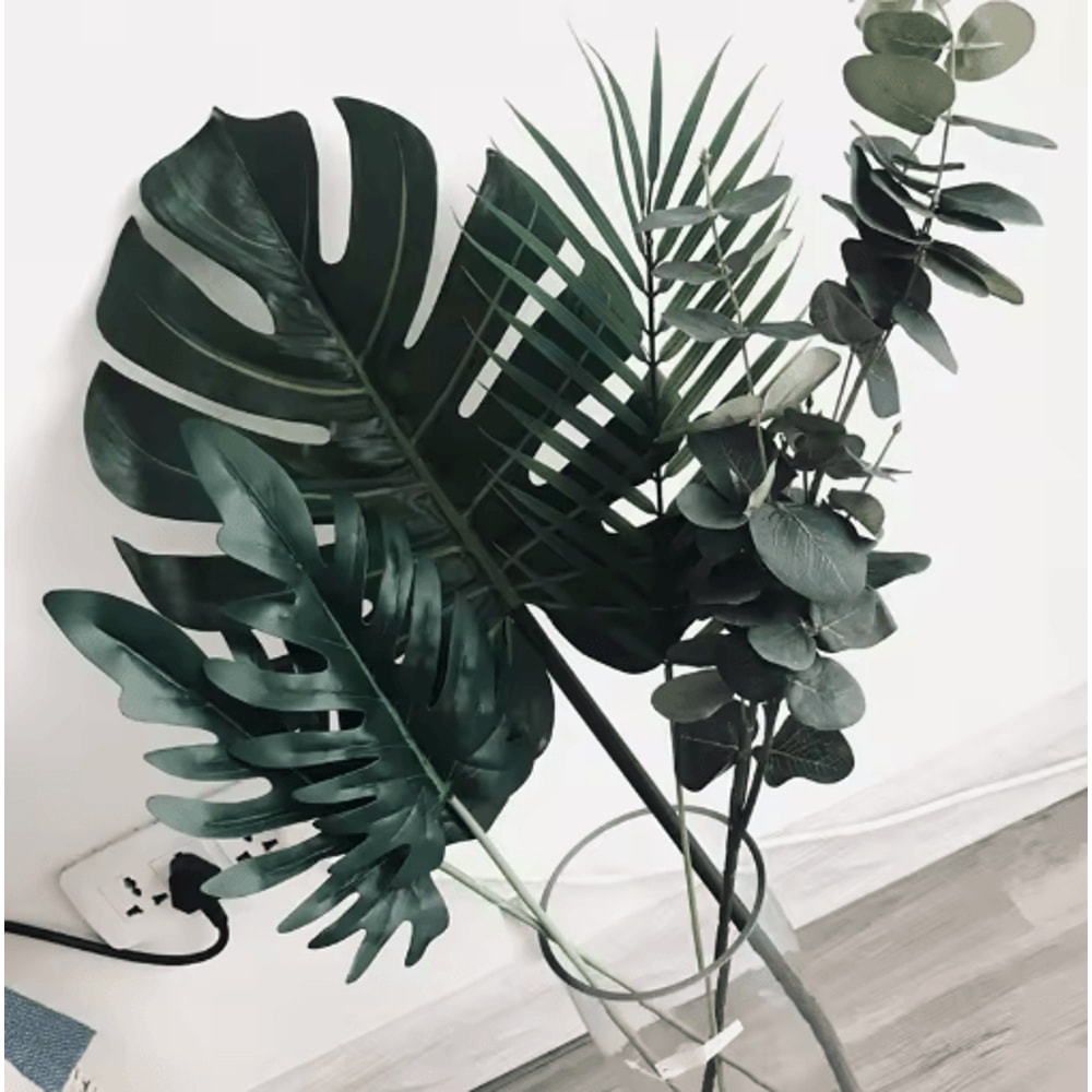 Artificial Palm Leaves Gold Green Turtle Leaf Decor For Wedding Home Styling 24