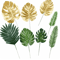 Artificial Palm Leaves Gold Green Turtle Leaf Decor For Wedding Home Styling 25