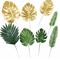 Artificial Palm Leaves Gold Green Turtle Leaf Decor For Wedding Home Styling 25