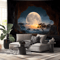 Forest Moon Tapestry Tranquil Cave Scenery Boho Wall Hanging For Bedroom Living Room 4
