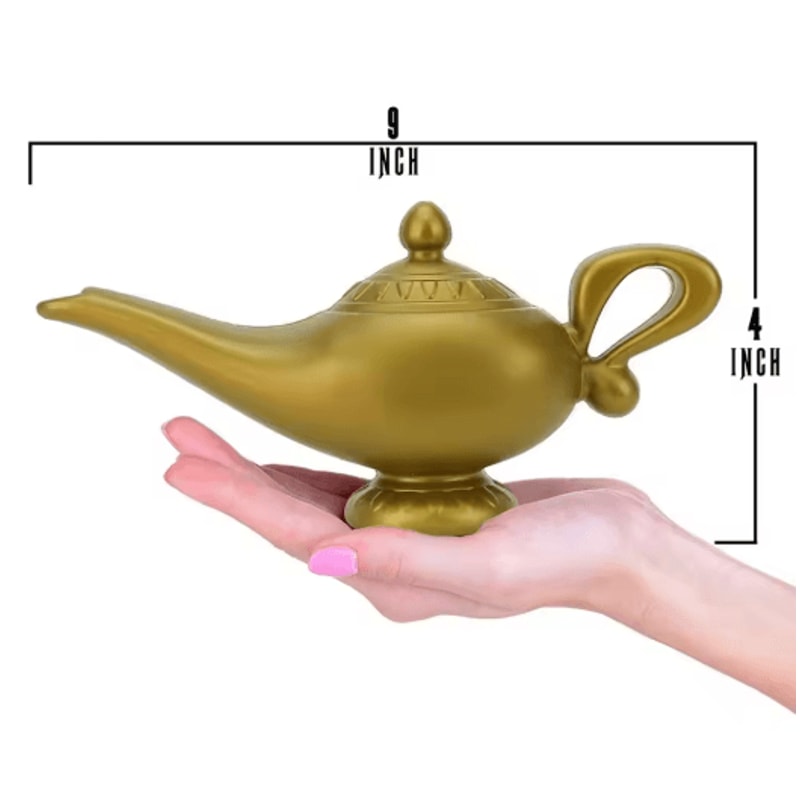 Aladdin Magic Lamp Vintage Genie Lamp Prop For Cosplay Halloween Party Decor 3