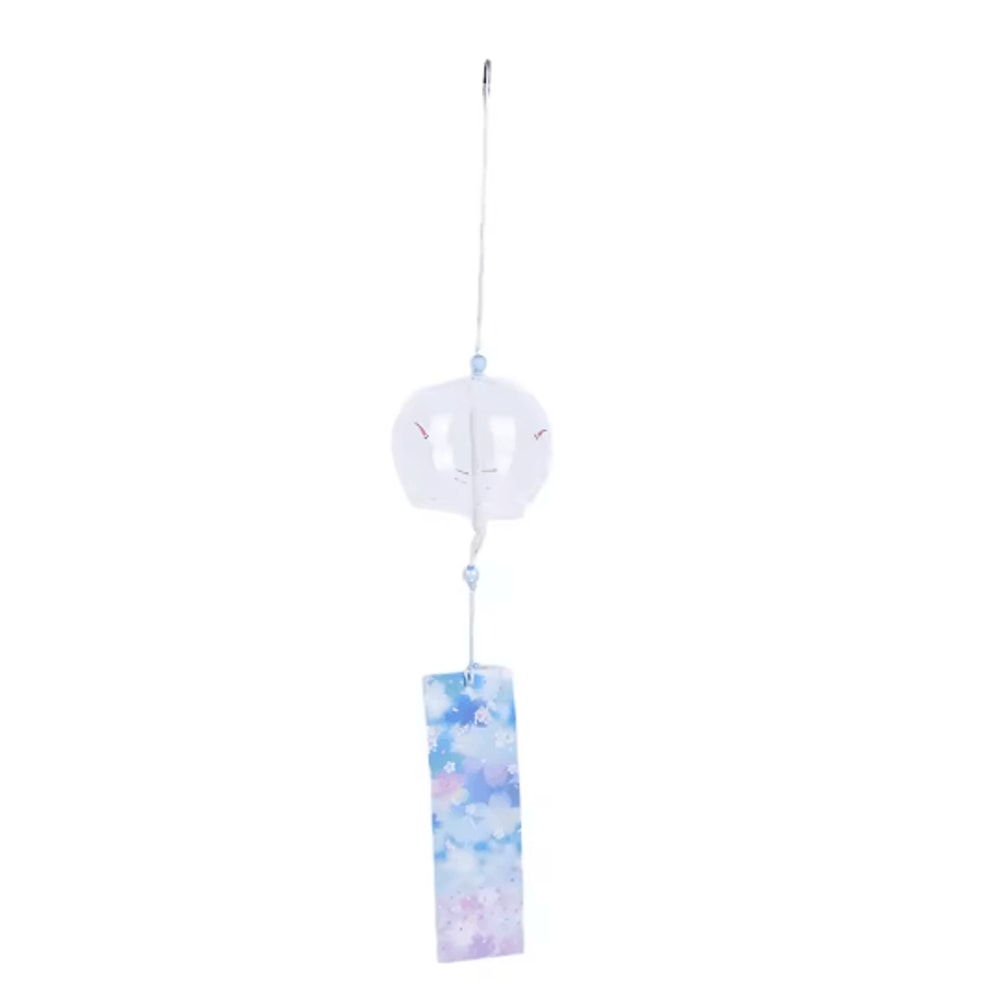 Japanese Sakura Glass Wind Chime Cherry Blossom Hanging Bell For Zen Home Decor 2