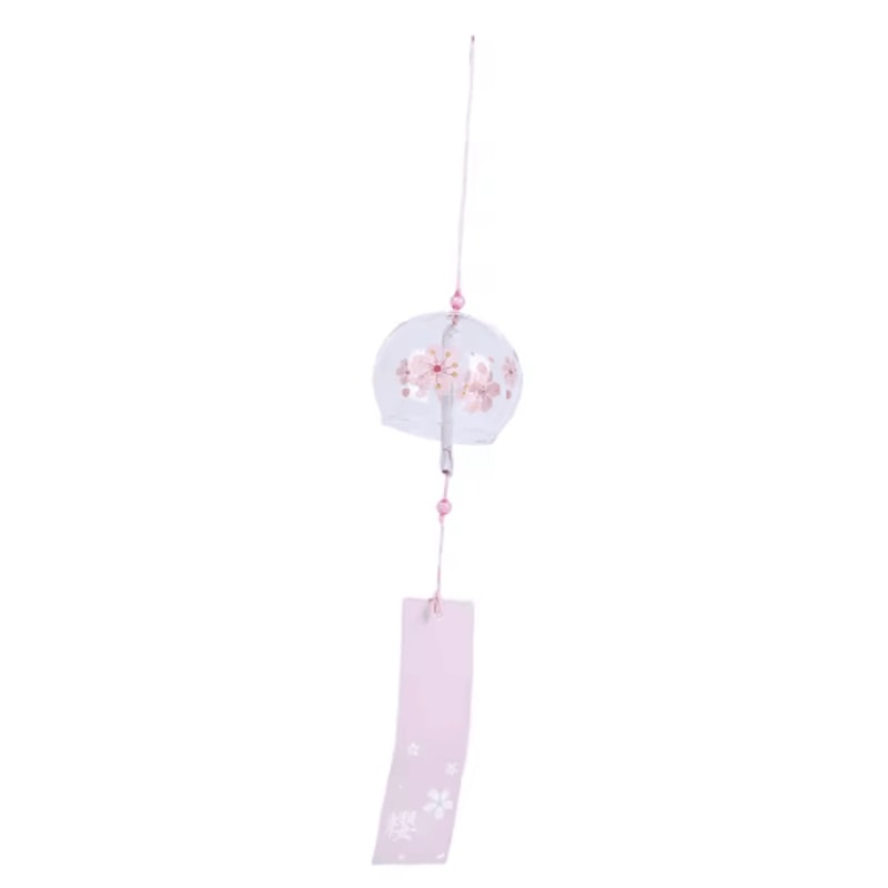 Japanese Sakura Glass Wind Chime Cherry Blossom Hanging Bell For Zen Home Decor 3