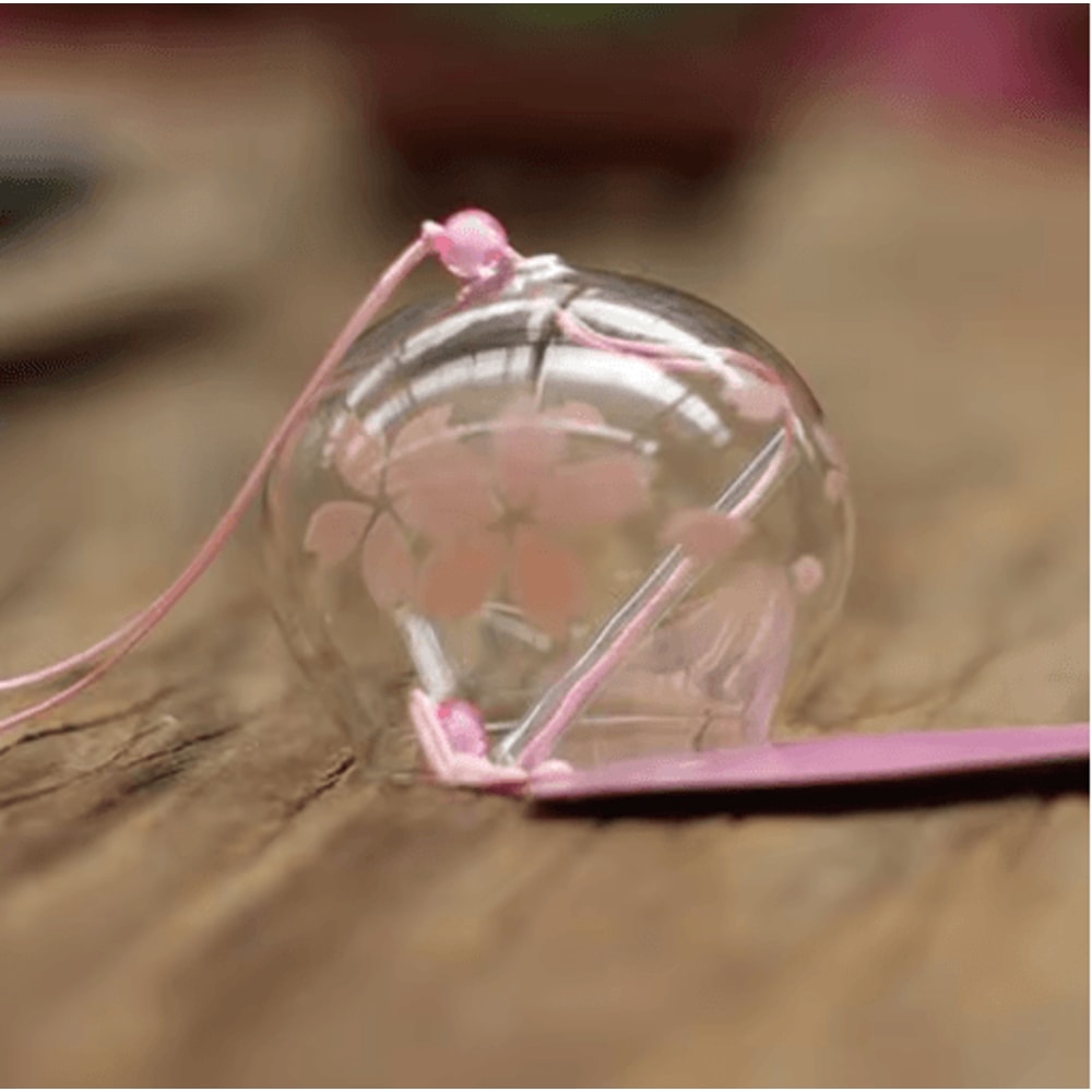Japanese Sakura Glass Wind Chime Cherry Blossom Hanging Bell For Zen Home Decor 5