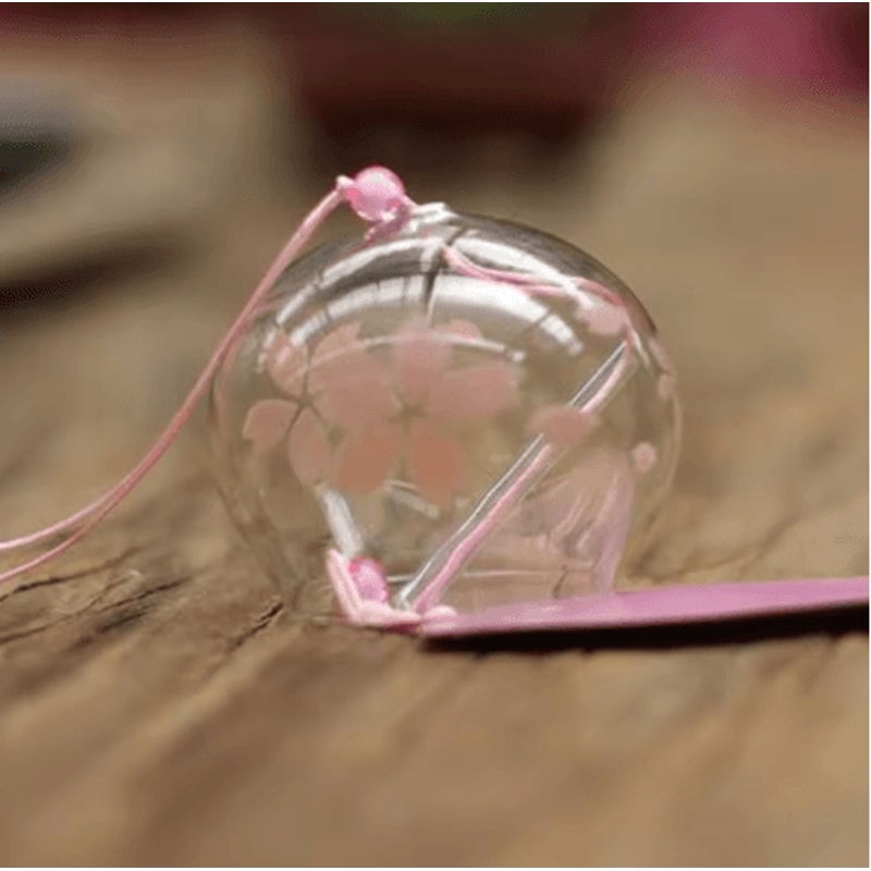 Japanese Sakura Glass Wind Chime Cherry Blossom Hanging Bell For Zen Home Decor 5
