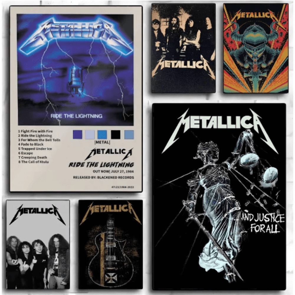 Metallica Wall Poster Classic Rock Band Wall Art For Music Room Bar Decor 0