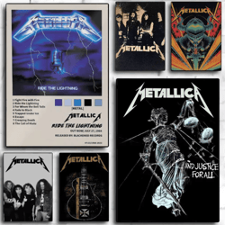 metallica wall poster – classic rock band wall art for music room & bar decor