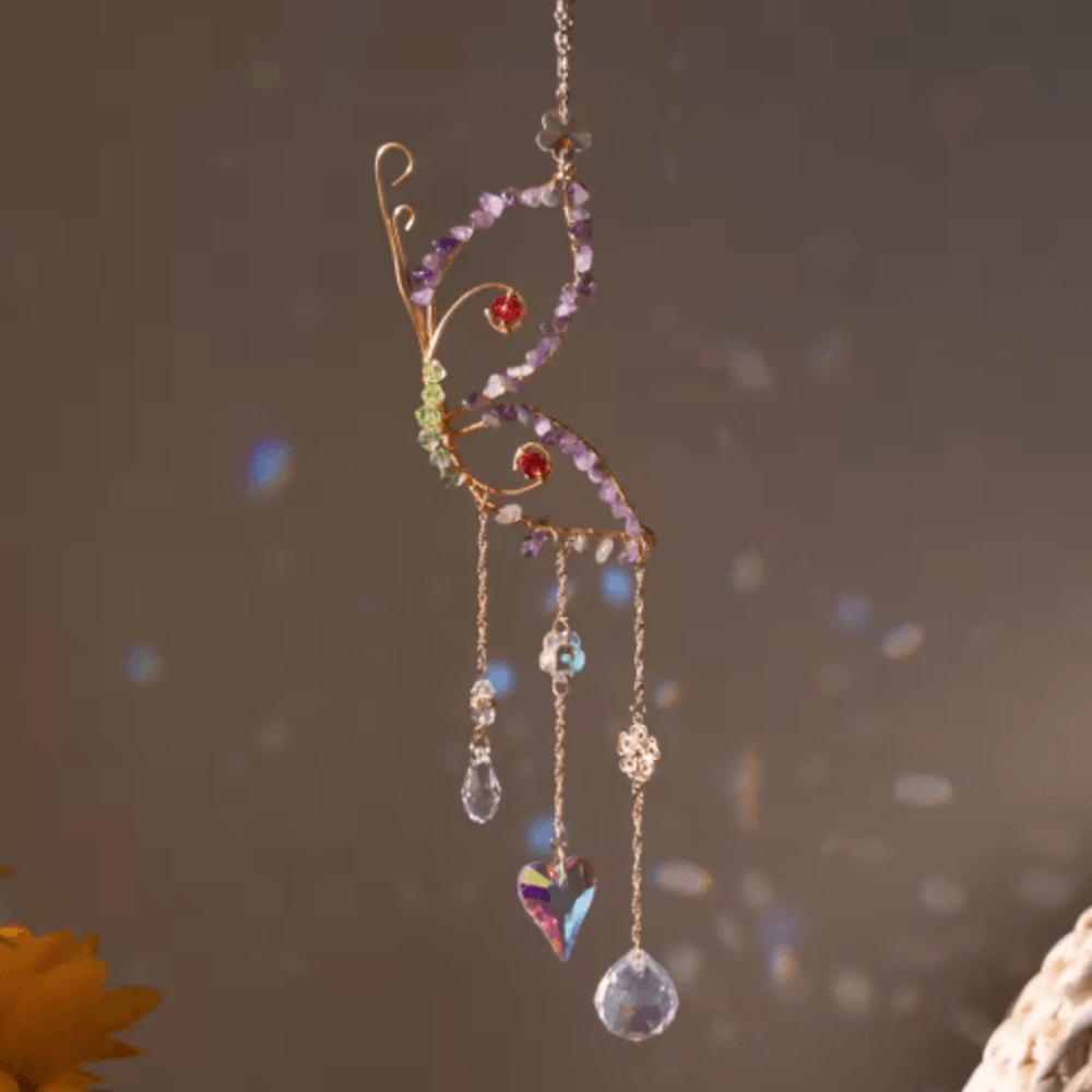 Crystal Sun Moon Wind Chime Prism Suncatcher Hanging Decor For Home Garden 9