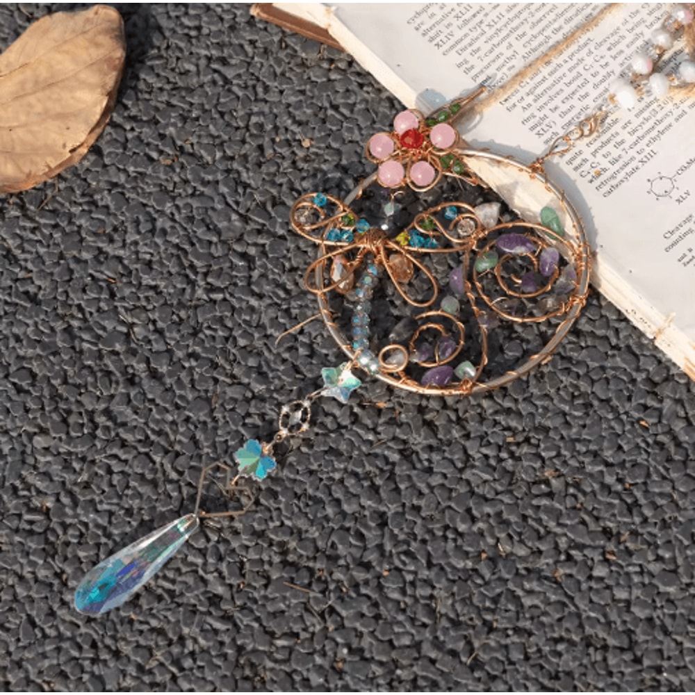 Crystal Sun Moon Wind Chime Prism Suncatcher Hanging Decor For Home Garden 11