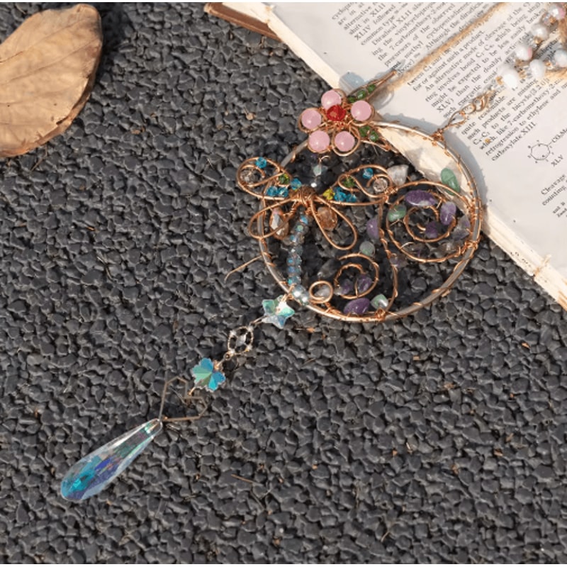 Crystal Sun Moon Wind Chime Prism Suncatcher Hanging Decor For Home Garden 11