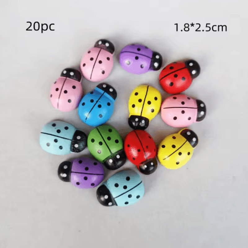 Wooden Ladybug Decor Large Miniature Fairy Garden Ornament For DIY Crafts 5