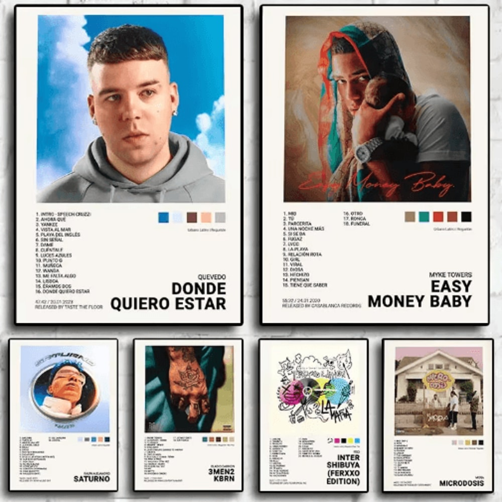 Latin Rapper Wall Art Quevedo Urban Music Album Canvas Poster Decor 0