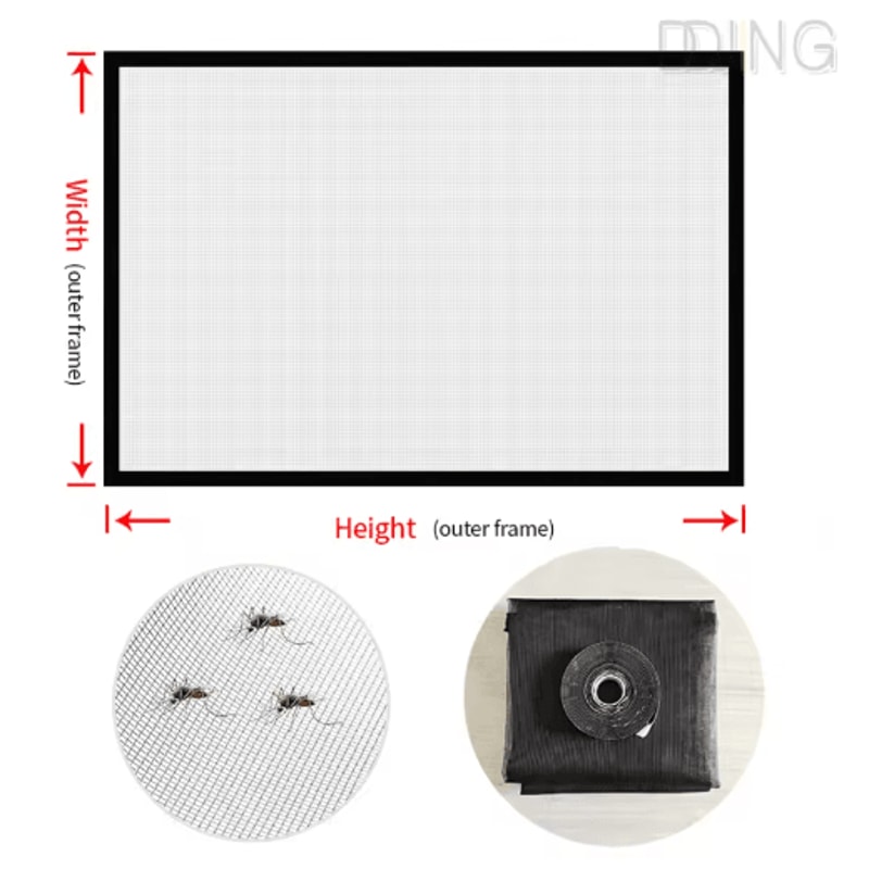 SelfAdhesive Mosquito Net Screen Custom InsectProof Window Door Mesh Curtain 3