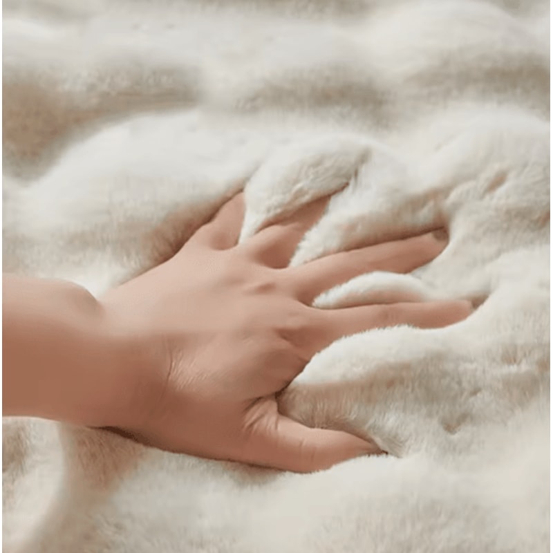 Round Fluffy Faux Rabbit Fur Rug Bubble Velvet Soft Plush Carpet For Cozy Home Decor 9