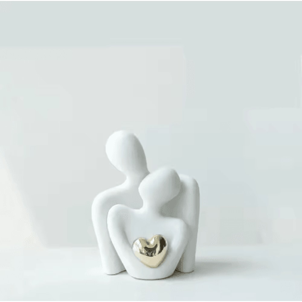 Romantic Couple Embrace Statue Elegant Love Figurine For Bedroom Home Decor 1