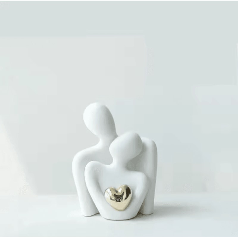 Romantic Couple Embrace Statue Elegant Love Figurine For Bedroom Home Decor 1