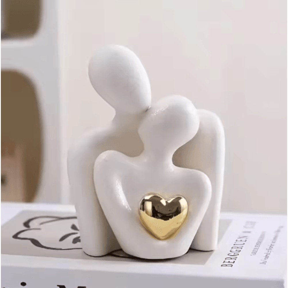 Romantic Couple Embrace Statue Elegant Love Figurine For Bedroom Home Decor 4