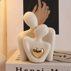 romantic couple embrace statue – elegant love figurine for bedroom & home decor