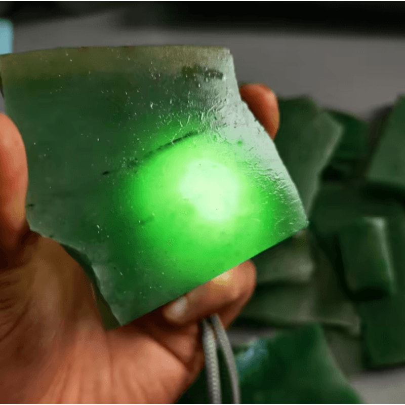 Natural Jadeite Raw Stone Green Jade Crystal Mineral Specimen For Decor Healing 5