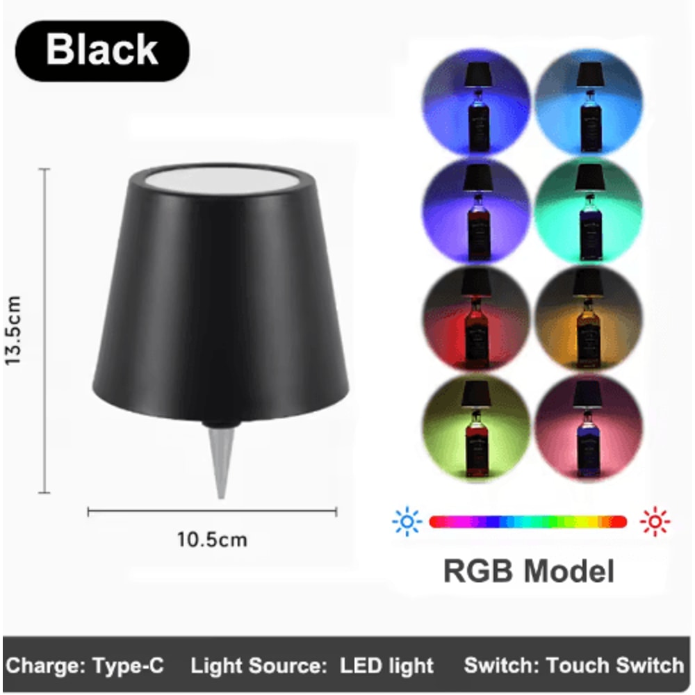 Wireless LED Wine Bottle Lamp Rechargeable Touch Control Table Light For Outdoor Dining Ambiance 1