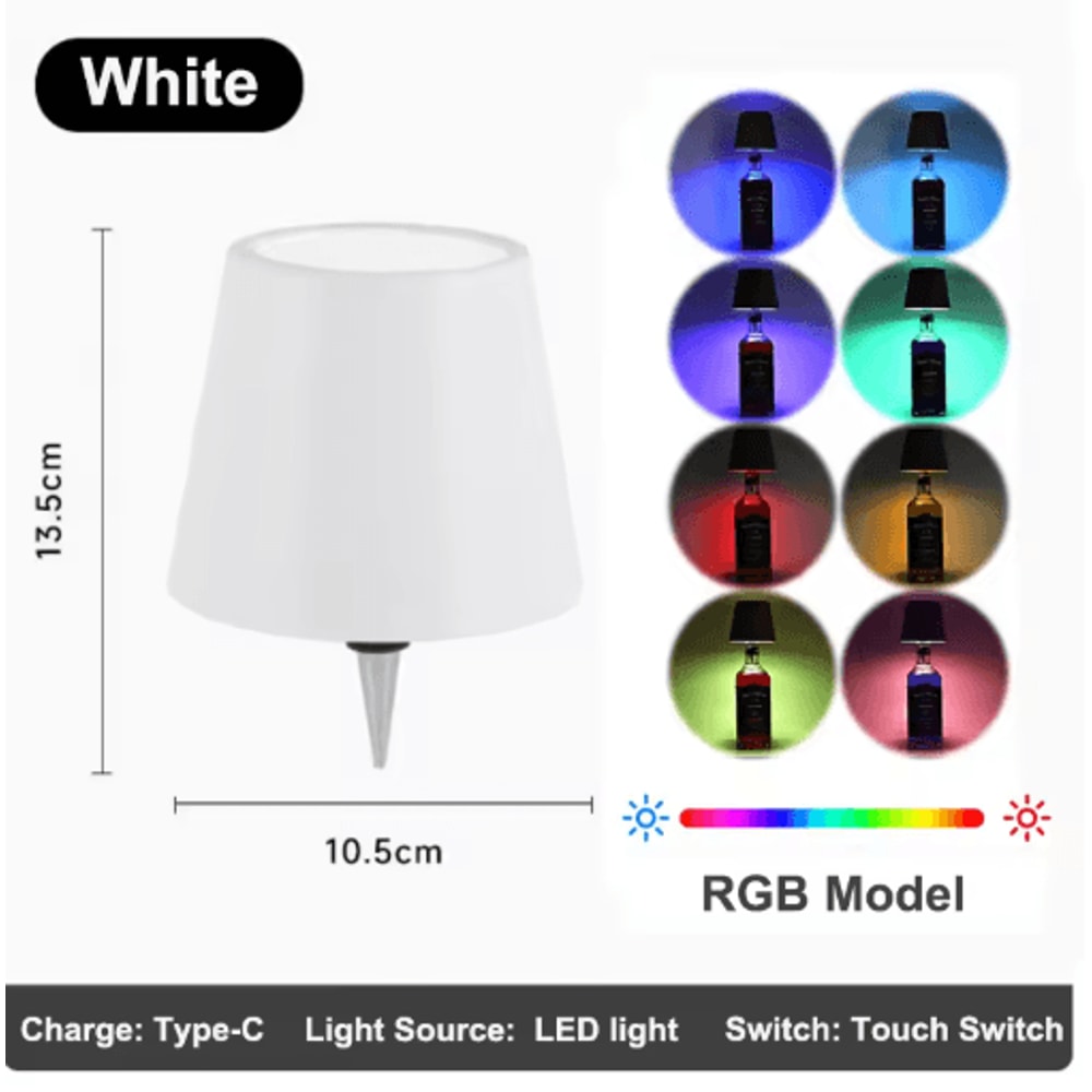 Wireless LED Wine Bottle Lamp Rechargeable Touch Control Table Light For Outdoor Dining Ambiance 3