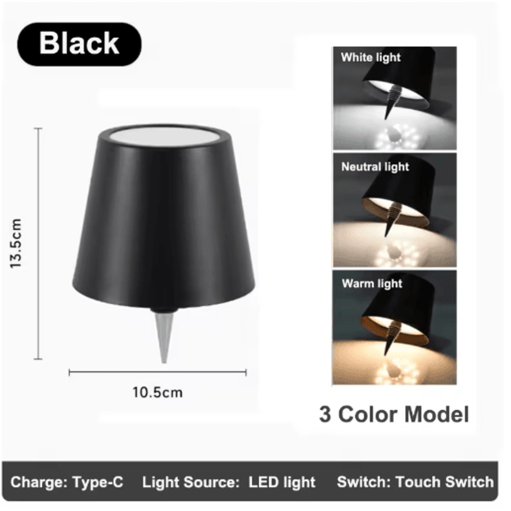 Wireless LED Wine Bottle Lamp Rechargeable Touch Control Table Light For Outdoor Dining Ambiance 8