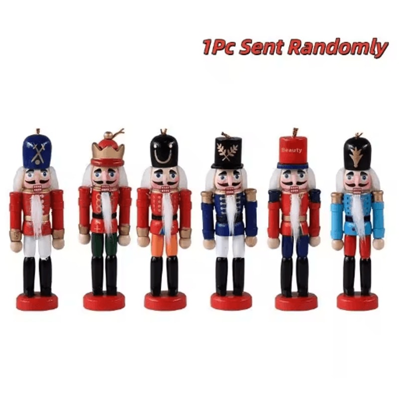 Mini Nutcracker Soldier Figurines Set Christmas Desktop Ornaments Holiday Decor 2