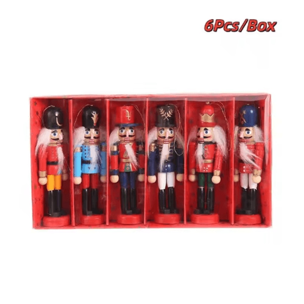 Mini Nutcracker Soldier Figurines Set Christmas Desktop Ornaments Holiday Decor 3