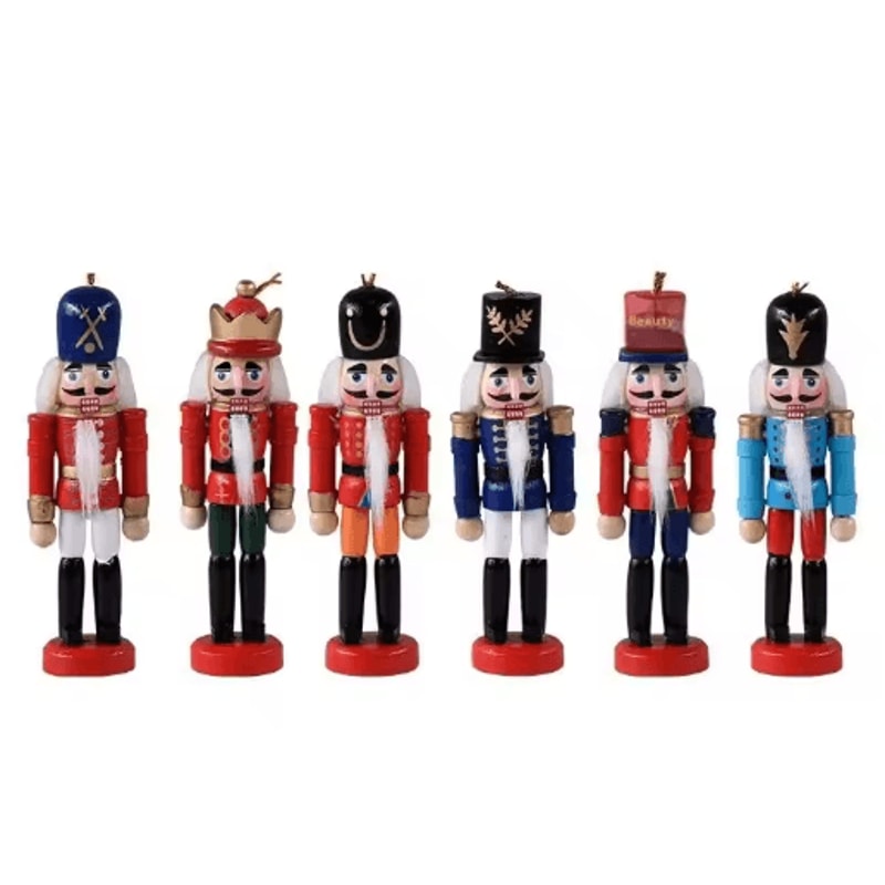Mini Nutcracker Soldier Figurines Set Christmas Desktop Ornaments Holiday Decor 4