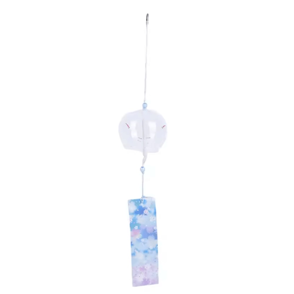 Japanese Glass Wind Chime Sakura Cherry Blossom Wind Bell Hanging Decor 2