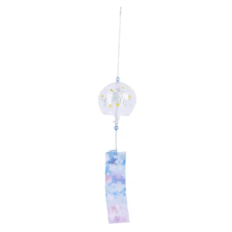 Japanese Glass Wind Chime Sakura Cherry Blossom Wind Bell Hanging Decor 3