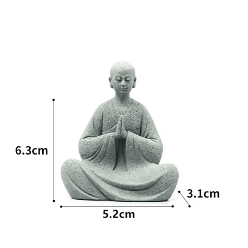 Wishing Monk Zen Garden Ornament Mini Buddhist Figurine For Aquarium Desktop Decor 1