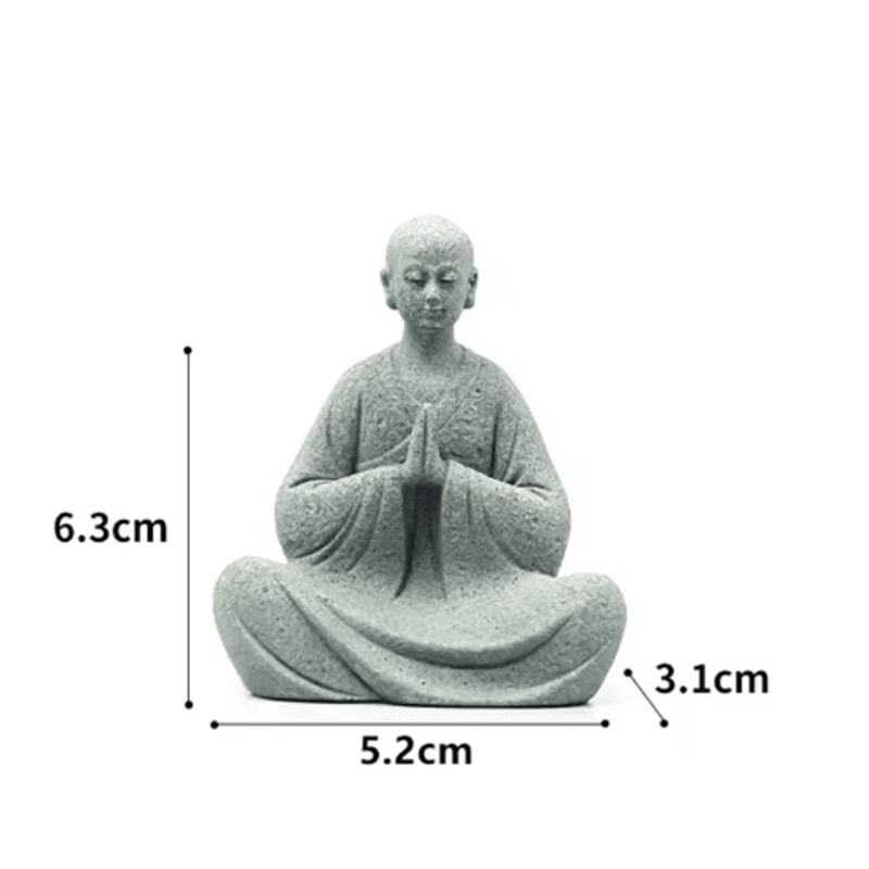 Wishing Monk Zen Garden Ornament Mini Buddhist Figurine For Aquarium Desktop Decor 1