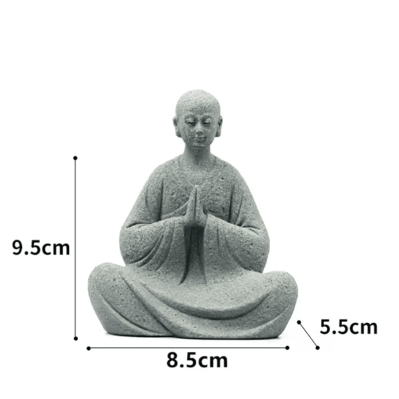 Wishing Monk Zen Garden Ornament Mini Buddhist Figurine For Aquarium Desktop Decor 2