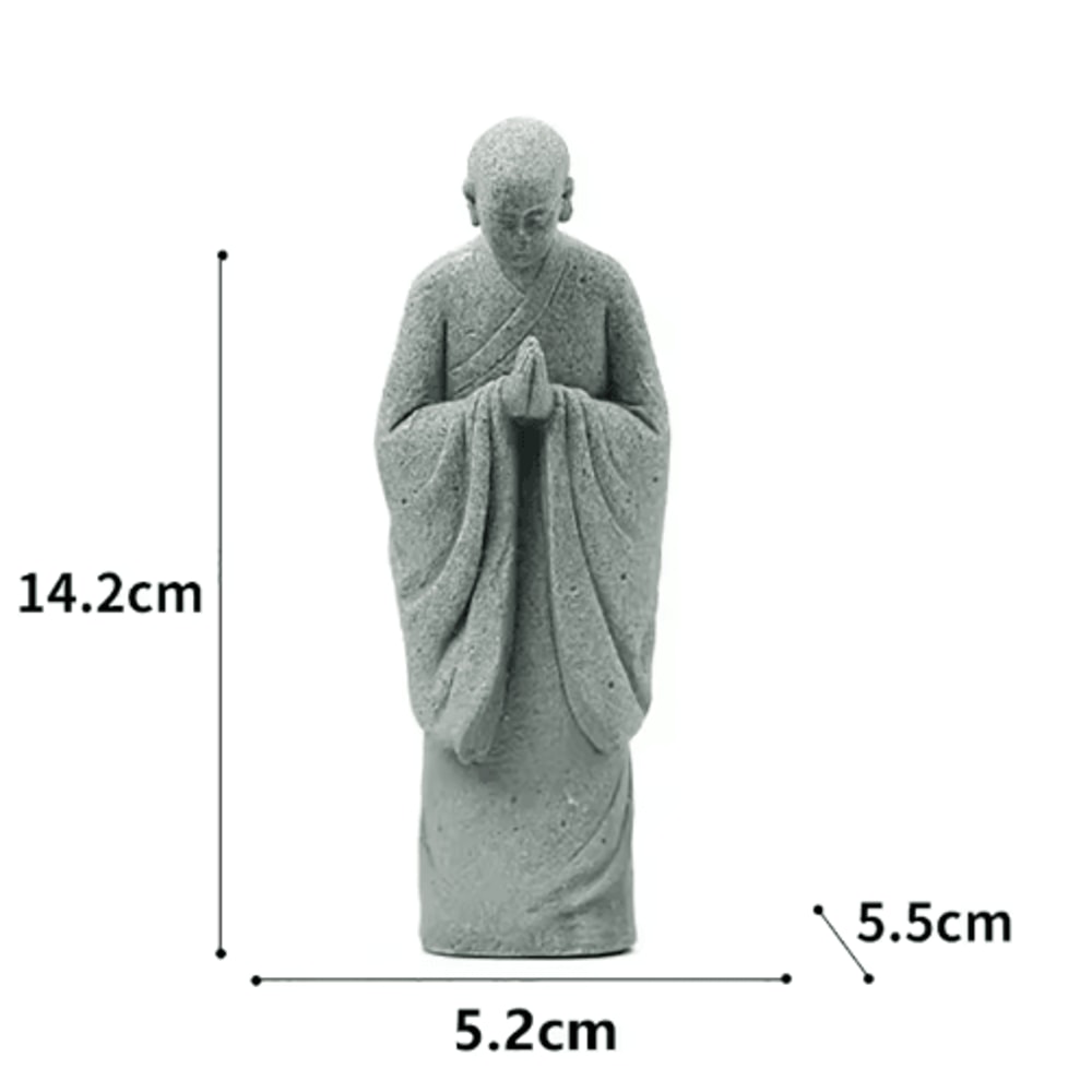 Wishing Monk Zen Garden Ornament Mini Buddhist Figurine For Aquarium Desktop Decor 3