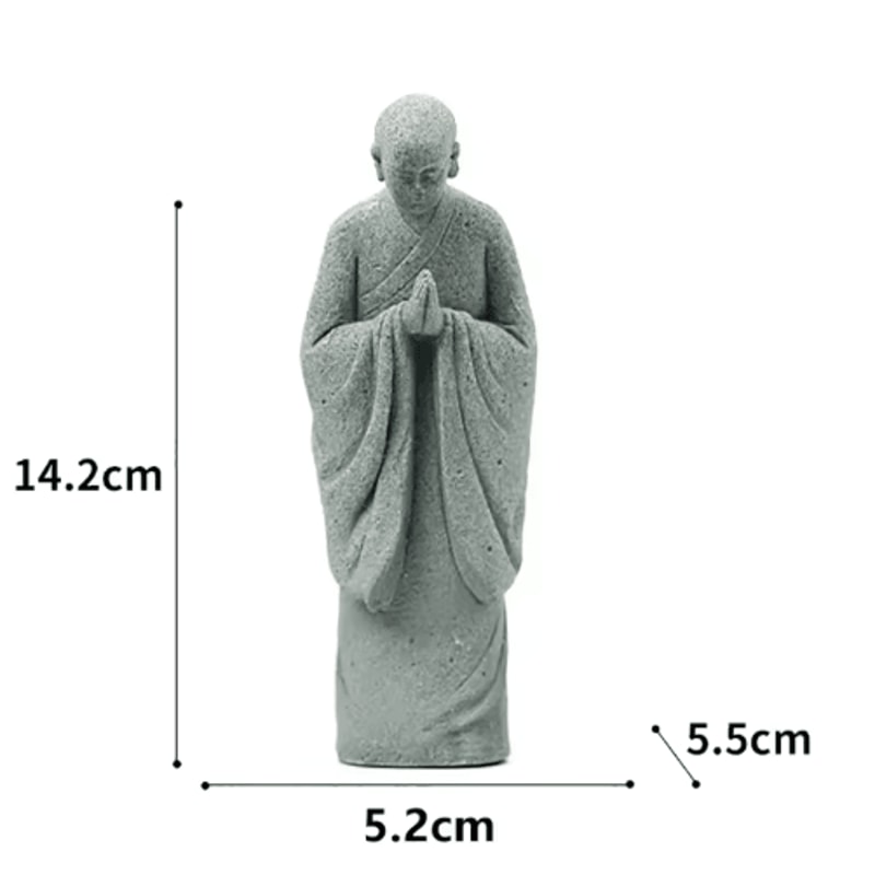 Wishing Monk Zen Garden Ornament Mini Buddhist Figurine For Aquarium Desktop Decor 3