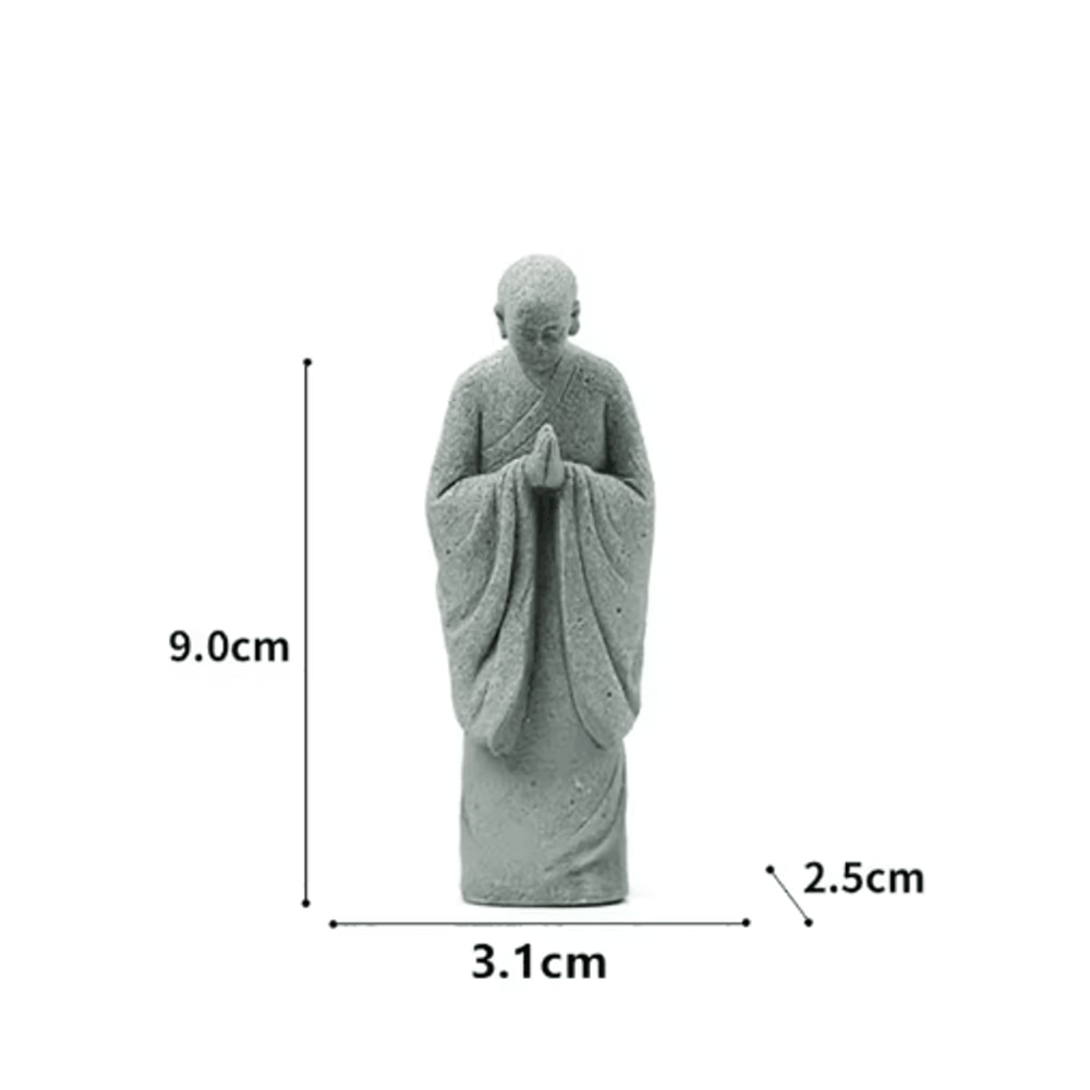 Wishing Monk Zen Garden Ornament Mini Buddhist Figurine For Aquarium Desktop Decor 4