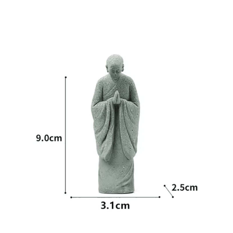 Wishing Monk Zen Garden Ornament Mini Buddhist Figurine For Aquarium Desktop Decor 4
