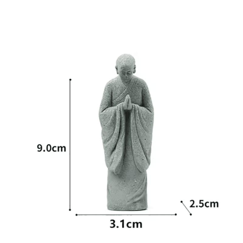 Wishing Monk Zen Garden Ornament Mini Buddhist Figurine For Aquarium Desktop Decor 6