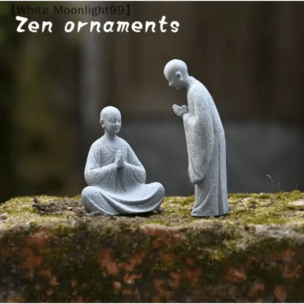Wishing Monk Zen Garden Ornament Mini Buddhist Figurine For Aquarium Desktop Decor 7