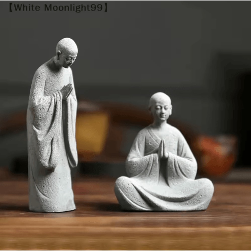 Wishing Monk Zen Garden Ornament Mini Buddhist Figurine For Aquarium Desktop Decor 9