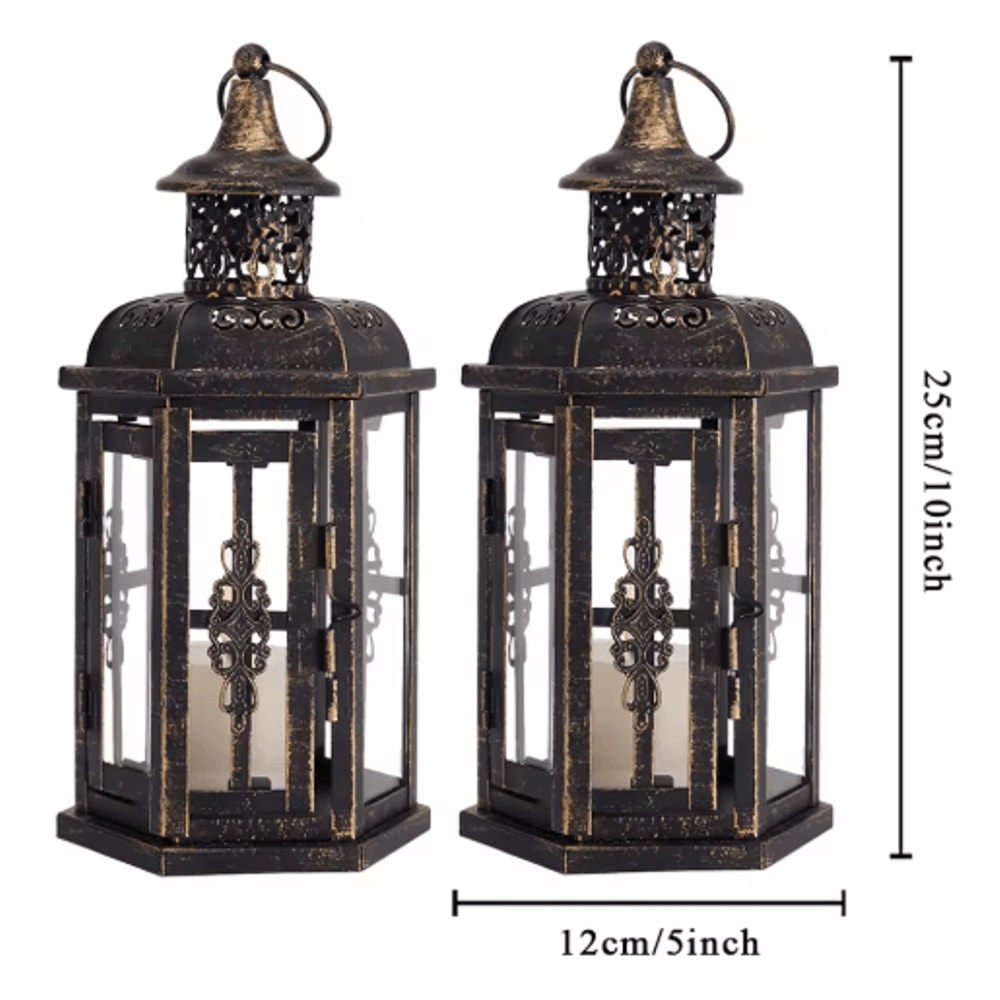 Vintage Metal Hanging Lantern Candle Holder Decorative Indoor Outdoor Wedding Lantern 1
